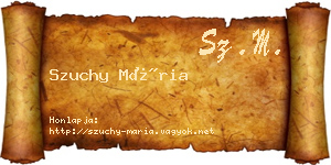 Szuchy Mária névjegykártya